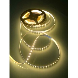 LED Leuchtstreifen 12V, flexibel, selbstklebend, 8mm breit, 120 LED/m, warm-wei, superhell. Rolle 5m
